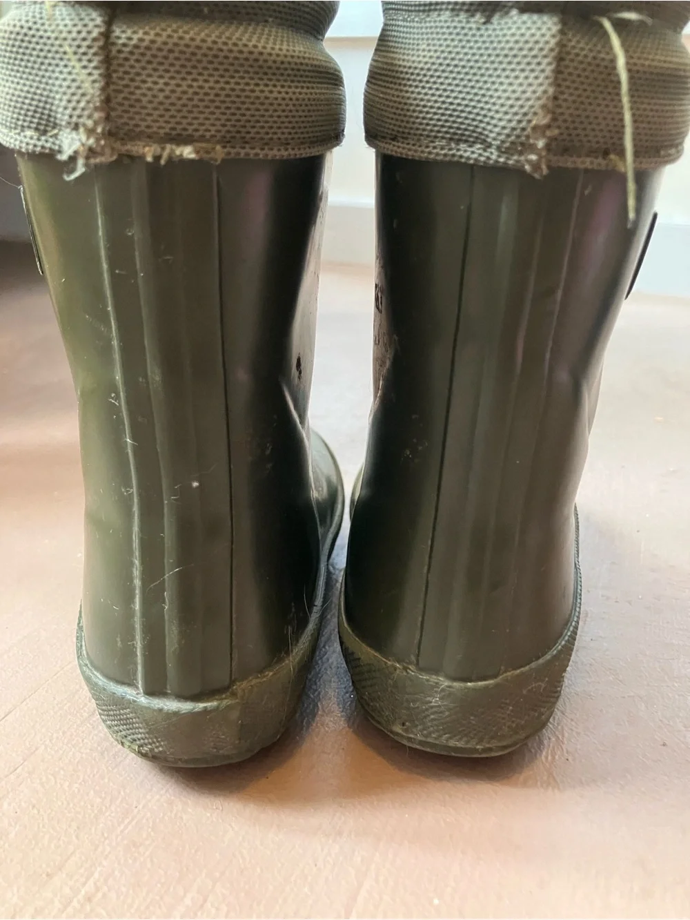 Bisgaard toddler wool-lined rubber boots in olive green